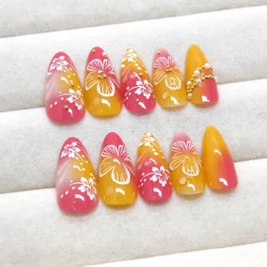 24pcs European Almond Shaped Press on Nails
