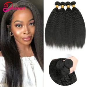 Brazilian Kinky Straight Hair Bundles 100% Human Hair
