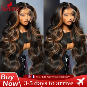 1B/30 Highlight Body Wave Human Hair 13x6 Lace Front Wig Glueless